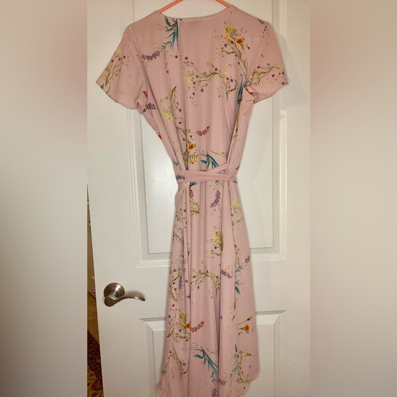 Worthington Floral Wrap Dress in Pink Size L - Picture 3 of 5
